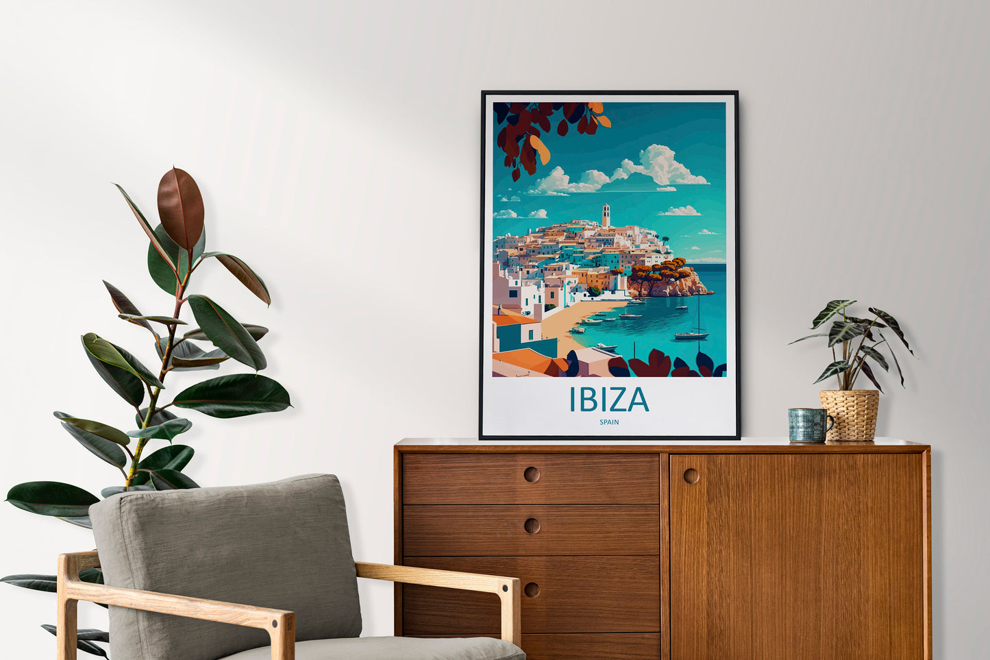 Ibiza Travel Print Wall Art Ibiza Wall Hanging Home Décor Ibiza Gift Art Lovers Spain Art Lover Gift Ibiza Wall Décor Ibiza Spain Print