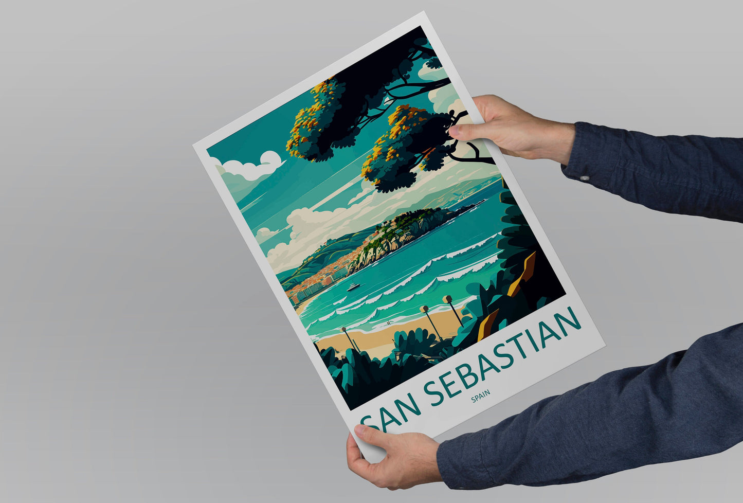 San Sebastian Travel Print Wall Art San Sebastian Wall Hanging Home Décor San Sebastian Gift Art Lovers Spain Art Lover Gift San Sebastian