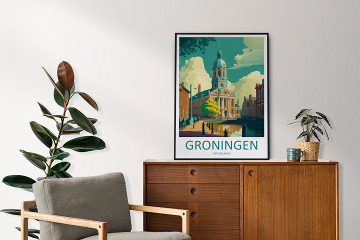 Groningen Print Groningen Home Decor Cityscape Art Print Groningen Wall Art for Travel Enthusiast Gift Wall Hanging Groningen Netherlands