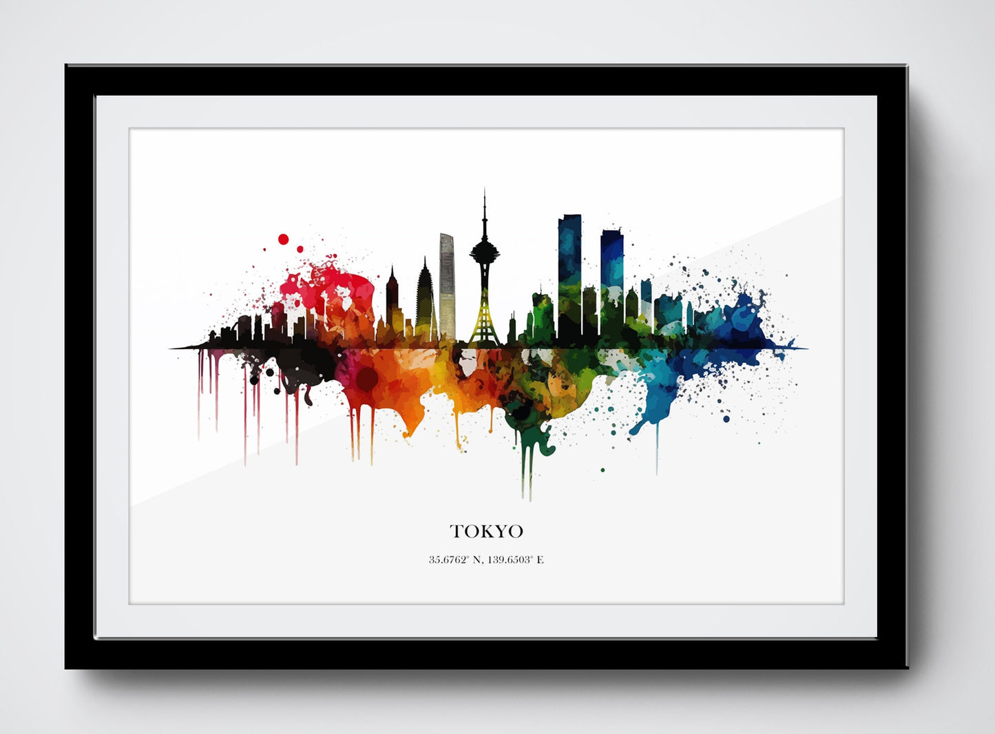 Tokyo Watercolour Skyline Print Tokyo Cityscape Tokyo Home Décor Art Print Japanese Wall Art Tokyo Souvenir Wall Hanging Watercolour Tokyo
