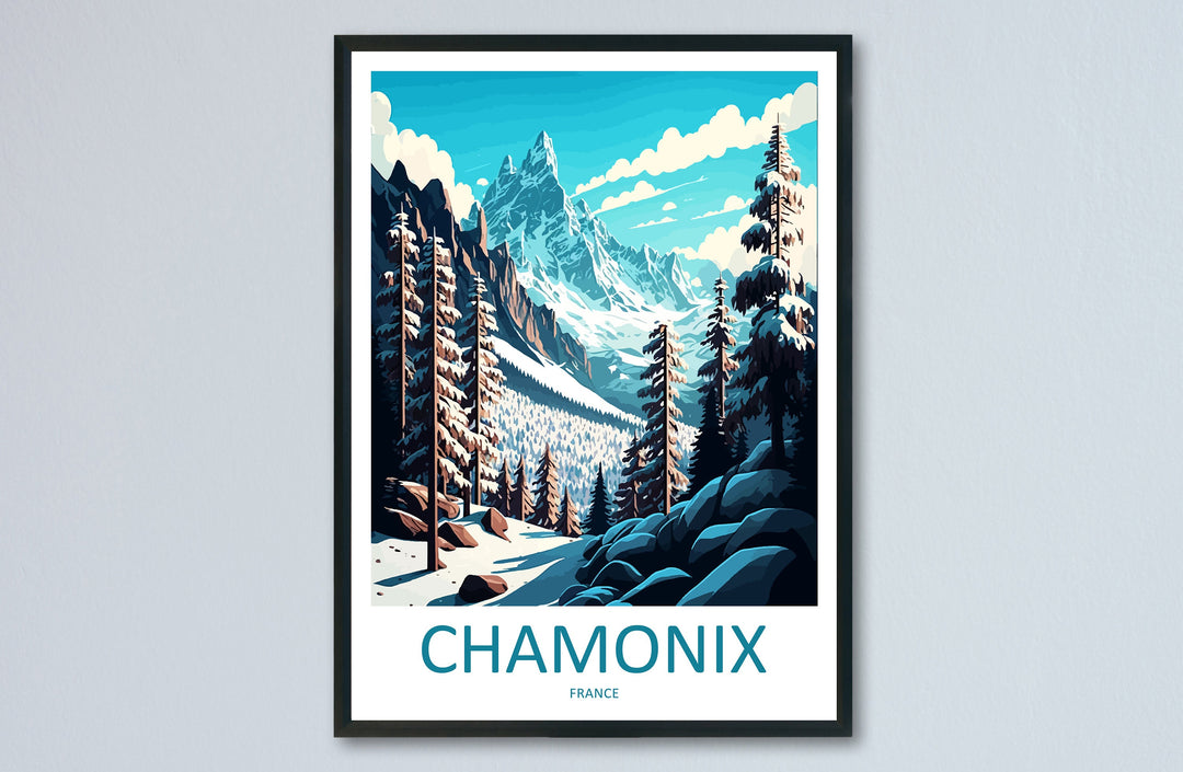 Chamonix Travel Print Wall Art Chamonix Wall Hanging Home Décor Chamonix Gift Art Lovers Ski Art Lover Gift Chamonix Print Skiing Artwork