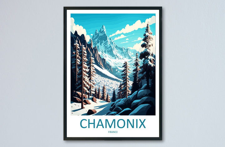Chamonix Travel Print Wall Art Chamonix Wall Hanging Home Décor Chamonix Gift Art Lovers Ski Art Lover Gift Chamonix Print Skiing Artwork