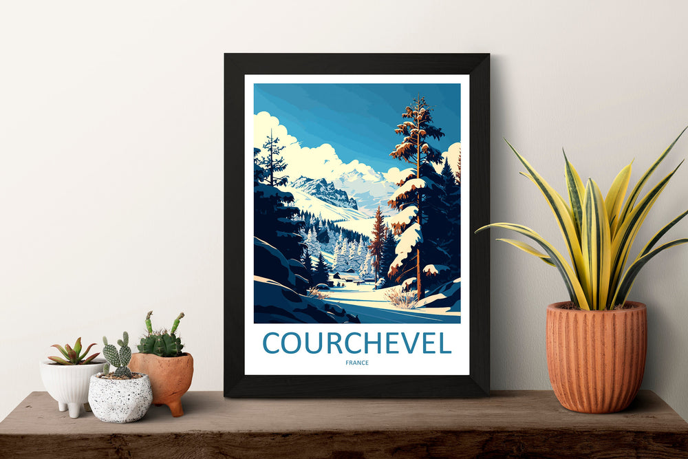 Courchevel Travel Print Wall Art Courchevel Wall Hanging Home Décor Courchevel Gift Art Lovers Ski Art Lover Gift Courchevel Print Skiing