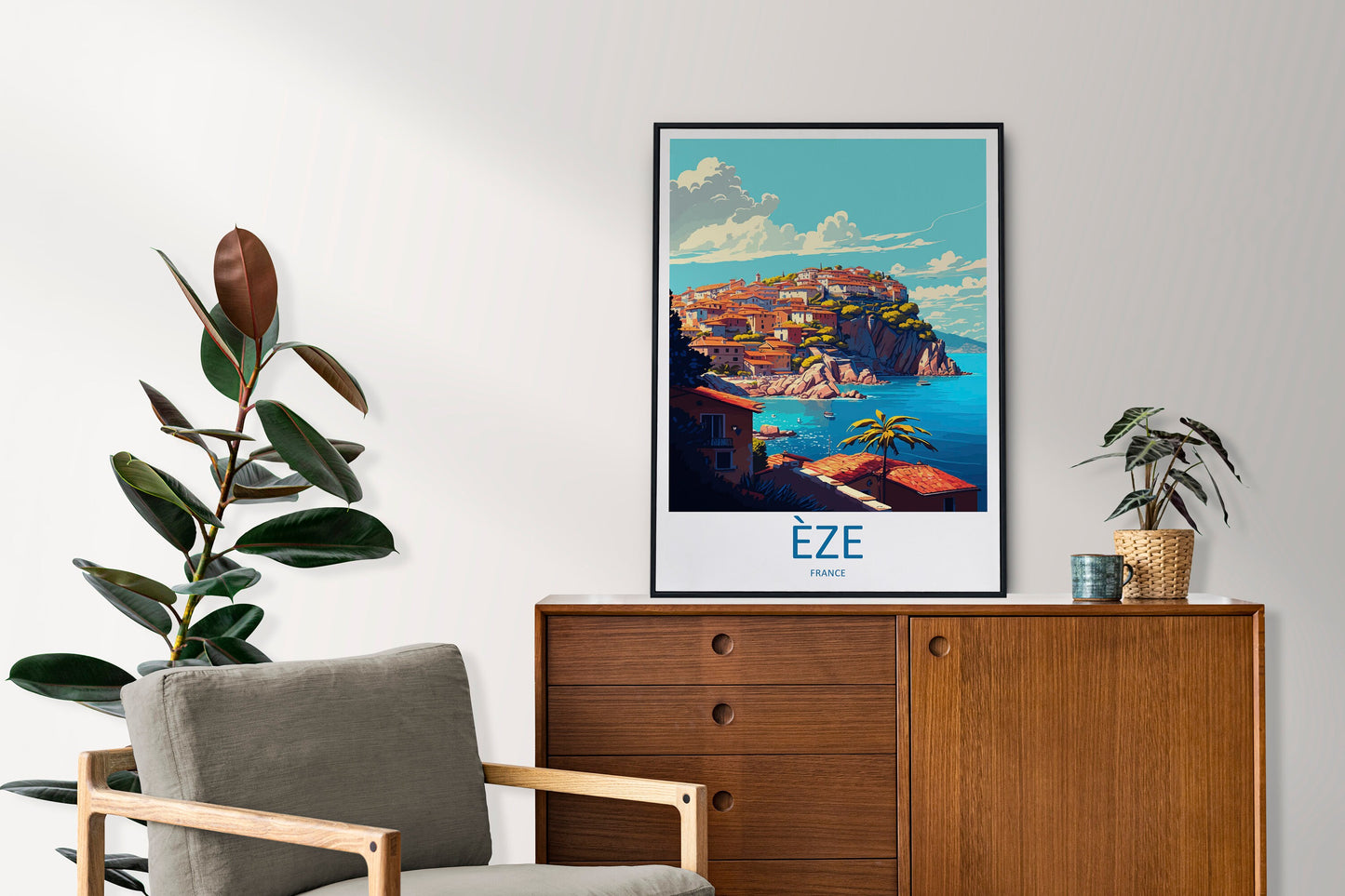 Eze Travel Print Wall Art Eze Wall Hanging Home Décor Eze Gift Art Lovers France Art Lover Gift Eze Print France Artwork Eze Coastal Artwork