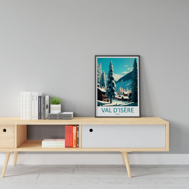 Val d'isere Travel Print Wall Art Val d'isere Wall Hanging Home Décor Val d'isere Gift Art Lovers Ski Art Lover Gift Val d'isere Print Ski