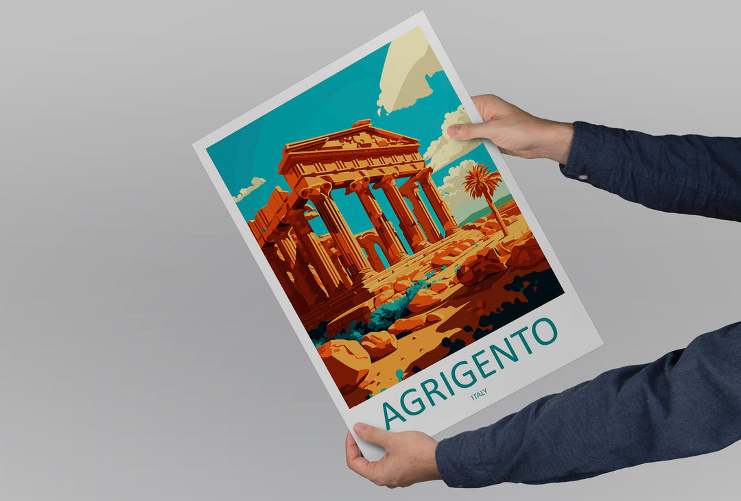 Agrigento Travel Print Wall Art Agrigento Wall Hanging Home Décor Agrigento Gift Art Lovers Italy Art Lover Gift Agrigento Print Agrigento