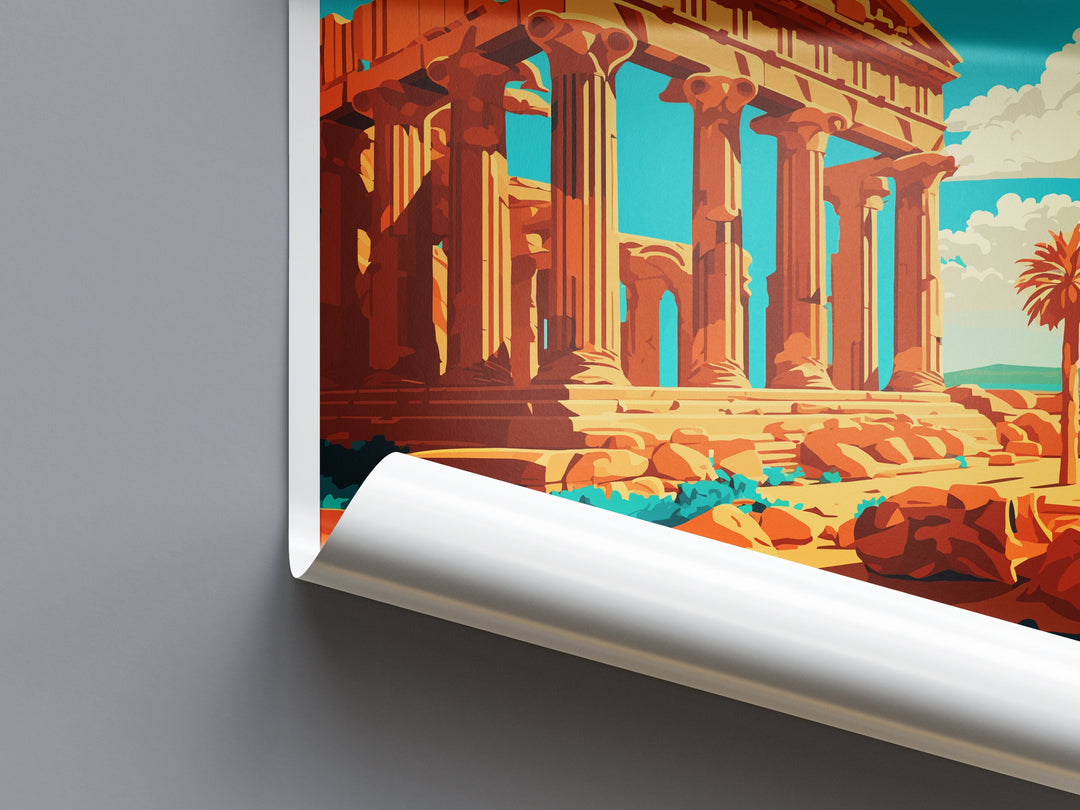 Agrigento Travel Print Wall Art Agrigento Wall Hanging Home Décor Agrigento Gift Art Lovers Italy Art Lover Gift Agrigento Print Agrigento