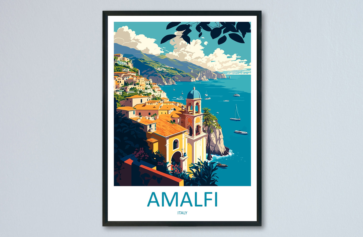 Amalfi Travel Print Wall Art Amalfi Wall Hanging Home Décor Amalfi Gift Art Lovers Italy Art Lover Gift Amalfi Print Amalfi Travel Gift Art