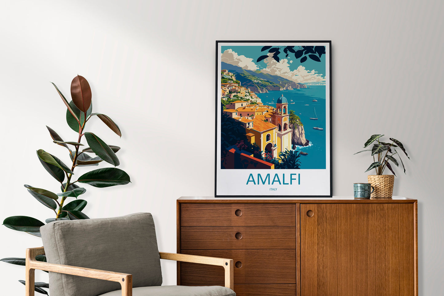 Amalfi Travel Print Wall Art Amalfi Wall Hanging Home Décor Amalfi Gift Art Lovers Italy Art Lover Gift Amalfi Print Amalfi Travel Gift Art