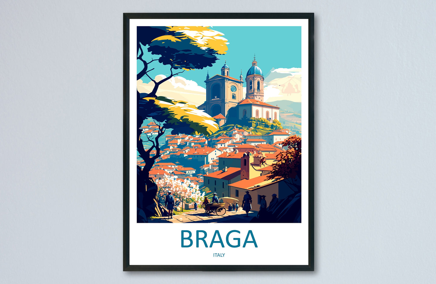 Braga Travel Print Wall Art Braga Wall Hanging Home Décor Braga Gift Art Lovers Italy Art Lover Gift Braga Print Braga Travel Gift Art