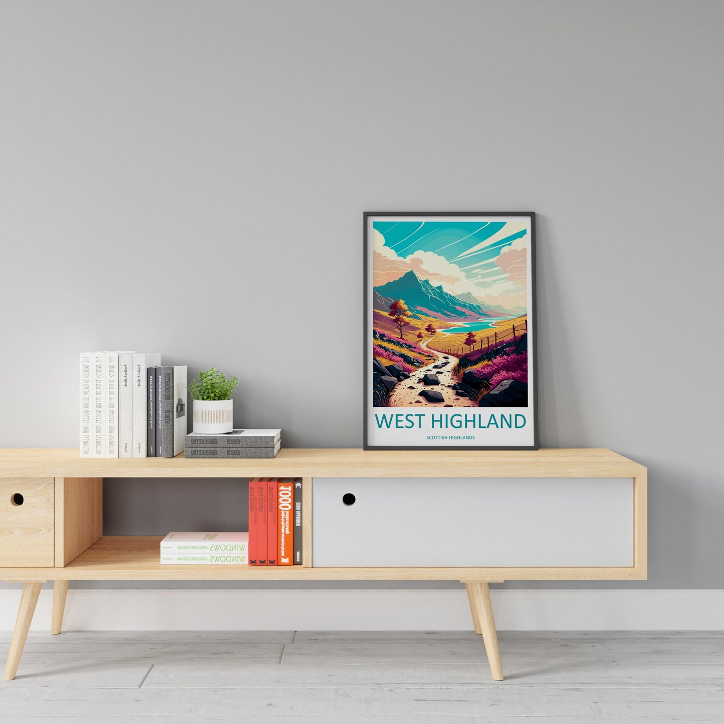 West Highland Travel Print Wall Art West Highland Wall Hanging Home Decoration West Highland Gift Art Lovers Scottish Highlands Wall Art