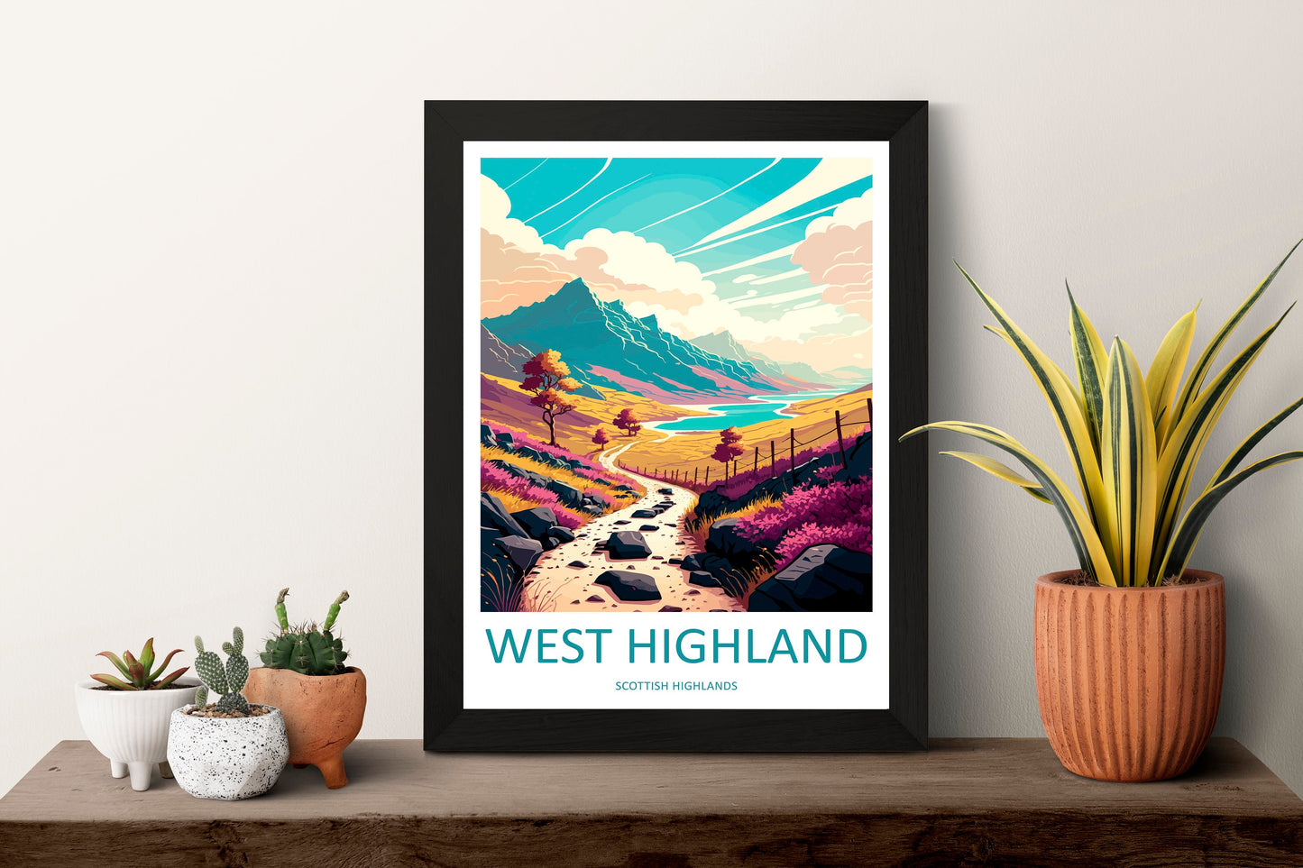West Highland Travel Print Wall Art West Highland Wall Hanging Home Decoration West Highland Gift Art Lovers Scottish Highlands Wall Art