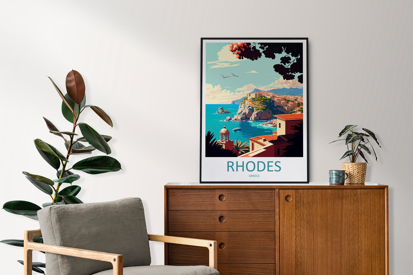 Rhodes Travel Print Wall Art Rhodes Greece Wall Hanging Home Decoration Rhodes Gift Art Lovers Wall Art Print Rhodes Greece Wall Poster Art