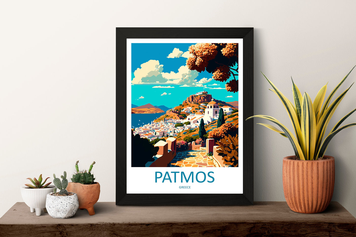 Patmos Travel Print Wall Art Patmos Greece Wall Hanging Home Decoration Patmos Gift Art Lovers Wall Art Print Patmos Greek Print Art Patmos
