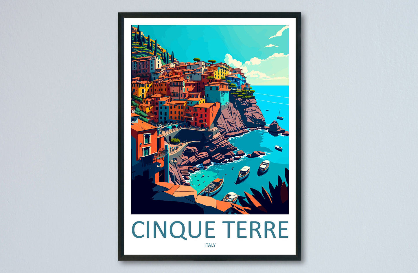 Cinque Terre Travel Print Wall Art Cinque Terre Italy Wall Hanging Home Decoration Cinque Terre Gift Art Lovers Wall Art Print Patmos Italy