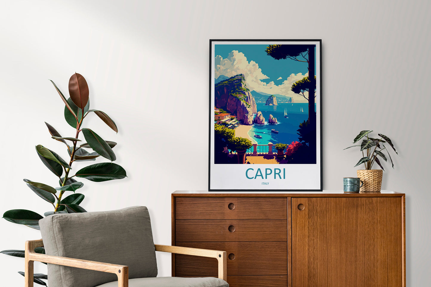Capri Travel Print Wall Art Capri Travel Gift Wall Hanging Art Decor