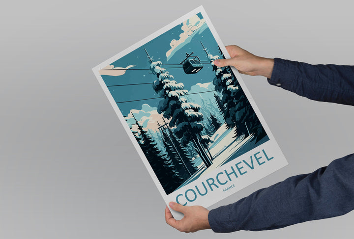 Courchevel Travel Print Wall Art Courchevel Wall Hanging Home Décor Courchevel Gift Art Lovers Ski Art Lover Gift Courchevel Print Skiing