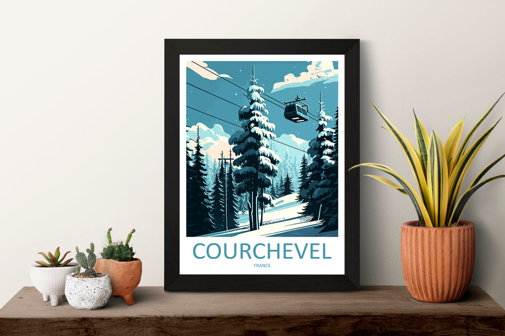 Courchevel Travel Print Wall Art Courchevel Wall Hanging Home Décor Courchevel Gift Art Lovers Ski Art Lover Gift Courchevel Print Skiing