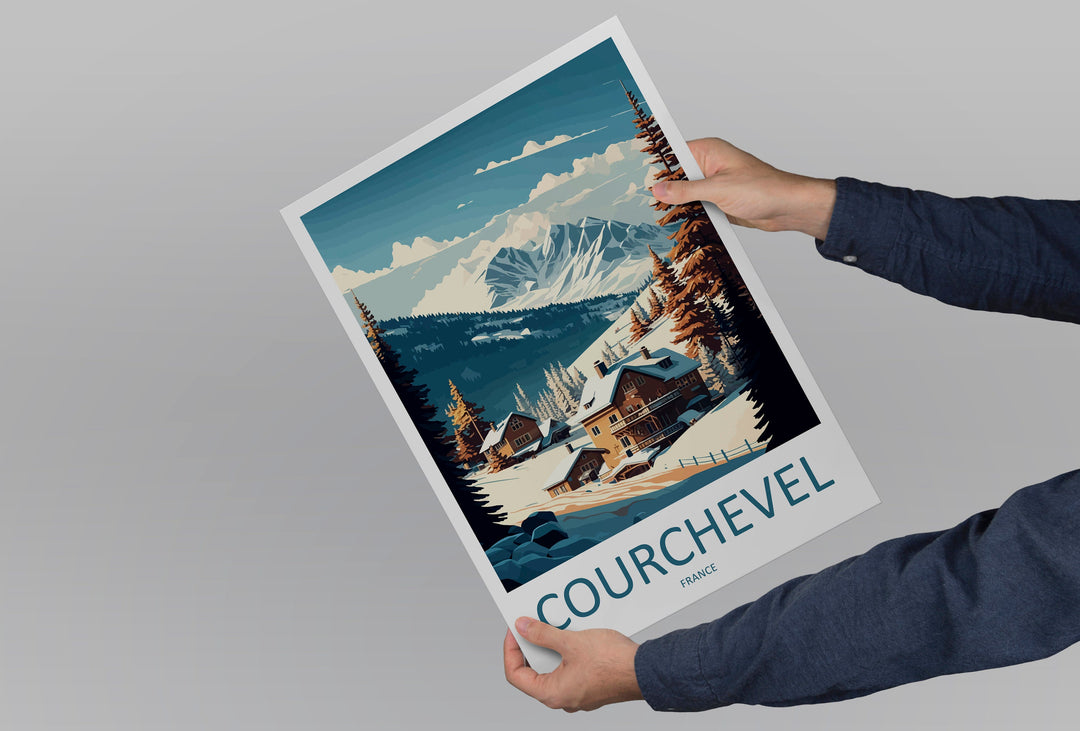 Courchevel Travel Print Wall Art Courchevel Wall Hanging Home Décor Courchevel Gift Art Lovers Ski Art Lover Gift Courchevel Print Skiing
