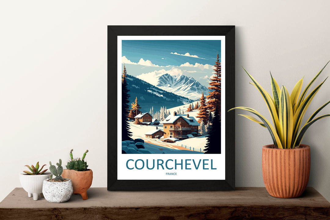 Courchevel Travel Print Wall Art Courchevel Wall Hanging Home Décor Courchevel Gift Art Lovers Ski Art Lover Gift Courchevel Print Skiing