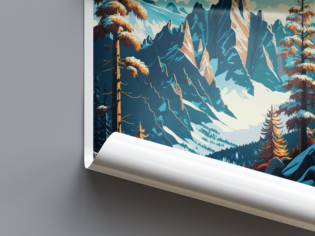 Chamonix Travel Print Wall Art Chamonix Wall Hanging Home Décor Chamonix Gift Art Lovers Ski Art Lover Gift Chamonix Print Skiing Artwork