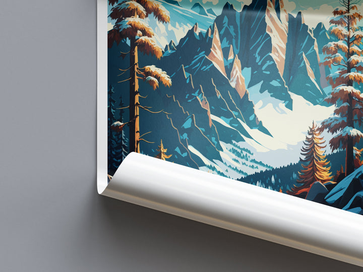 Chamonix Travel Print Wall Art Chamonix Wall Hanging Home Décor Chamonix Gift Art Lovers Ski Art Lover Gift Chamonix Print Skiing Artwork