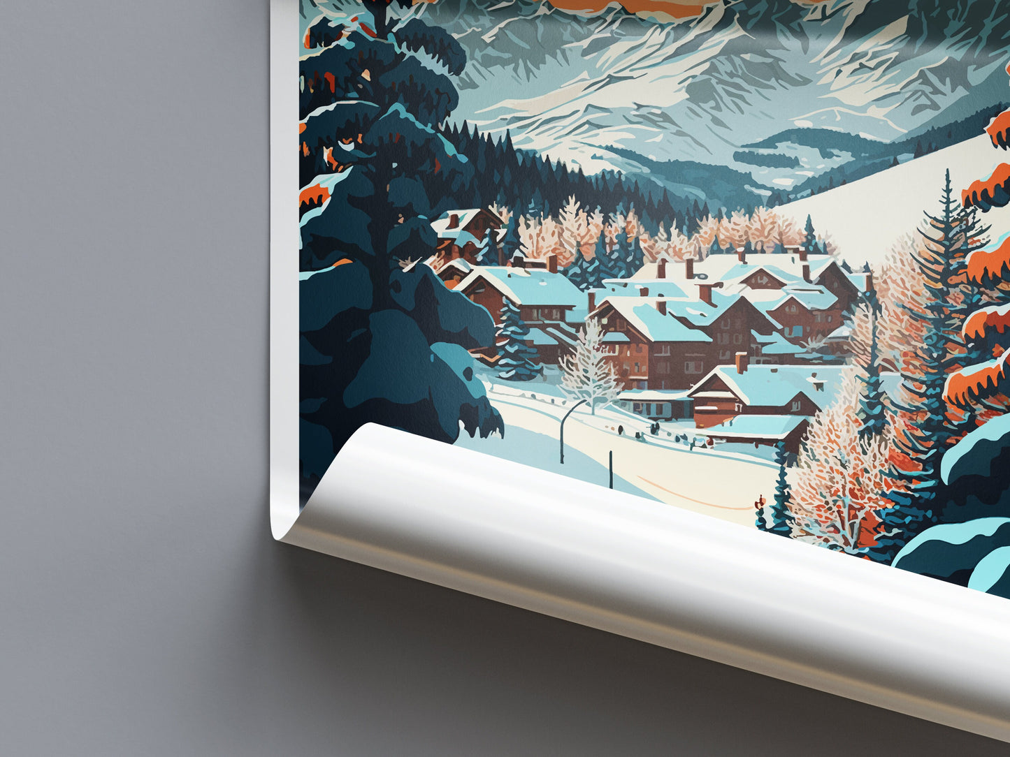 La Plagne Travel Print Wall Art La Plagne Wall Hanging Home Décor La Plagne Gift Art Lovers Ski Art Lover Gift La Plagne Print Skiing