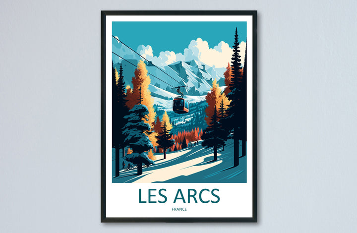 Les Arcs Travel Print Wall Art Les Arcs Wall Hanging Home Décor Les Arcs Gift Art Lovers Ski Art Lover Gift Les Arcs Print Skiing Les Arcs