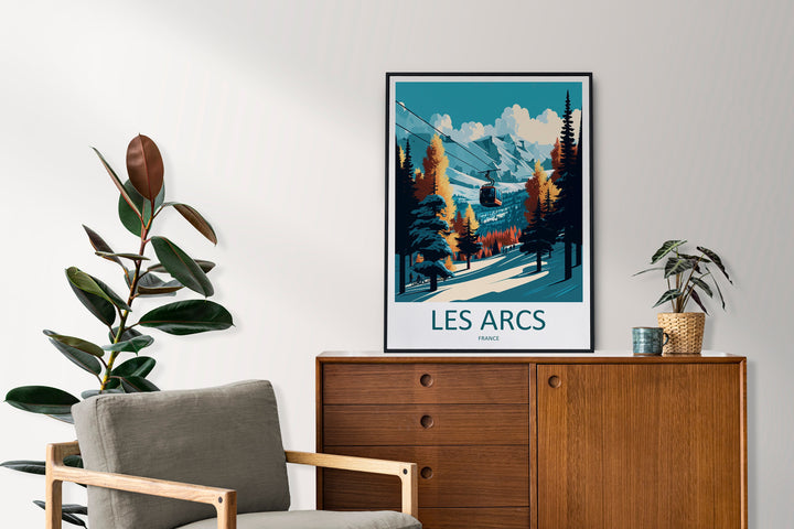 Les Arcs Travel Print Wall Art Les Arcs Wall Hanging Home Décor Les Arcs Gift Art Lovers Ski Art Lover Gift Les Arcs Print Skiing Les Arcs