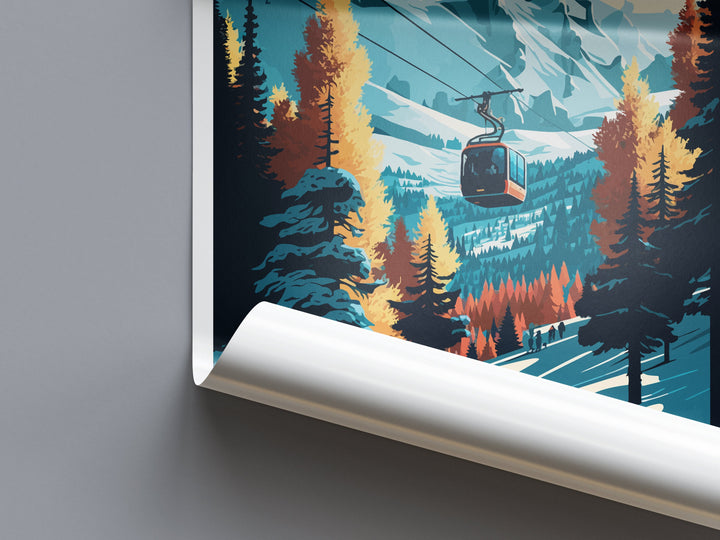 Les Arcs Travel Print Wall Art Les Arcs Wall Hanging Home Décor Les Arcs Gift Art Lovers Ski Art Lover Gift Les Arcs Print Skiing Les Arcs