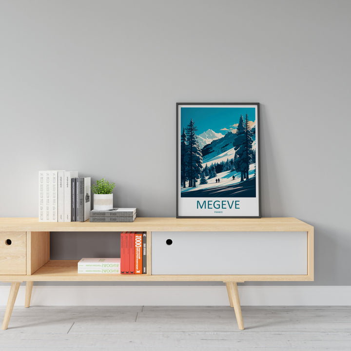 Megeve Travel Print Wall Art Megeve Wall Hanging Home Décor Megeve Gift Art Lovers Ski Art Lover Gift Les Arcs Print Skiing Megeve Ski Art