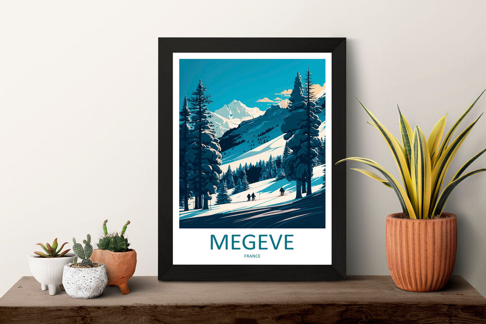 Megeve Travel Print Wall Art Megeve Wall Hanging Home Décor Megeve Gift Art Lovers Ski Art Lover Gift Les Arcs Print Skiing Megeve Ski Art