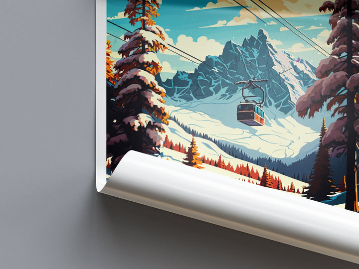 Tignes Travel Print Wall Art Tignes Wall Hanging Home Décor Tignes Gift Art Lovers Ski Art Lover Gift Tignes Print Skiing Tignes Ski Art