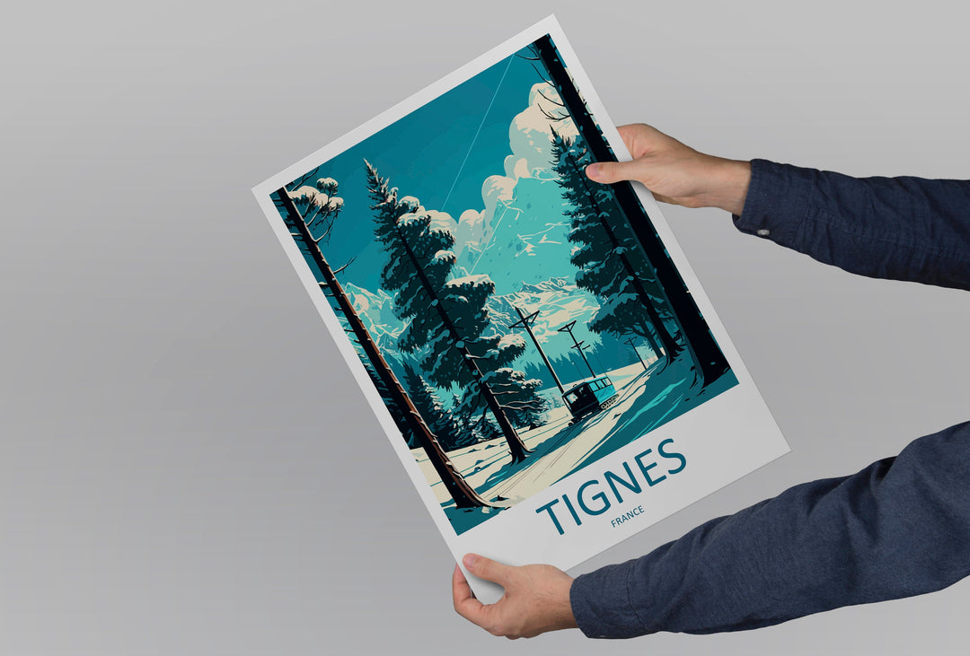 Tignes Travel Print Wall Art Tignes Wall Hanging Home Décor Tignes Gift Art Lovers Ski Art Lover Gift Tignes Print Skiing Tignes Ski Art