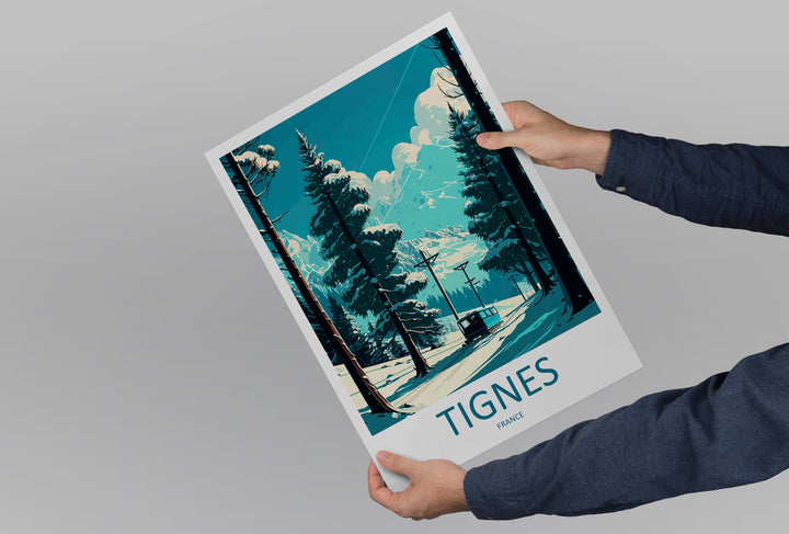 Tignes Travel Print Wall Art Tignes Wall Hanging Home Décor Tignes Gift Art Lovers Ski Art Lover Gift Tignes Print Skiing Tignes Ski Art
