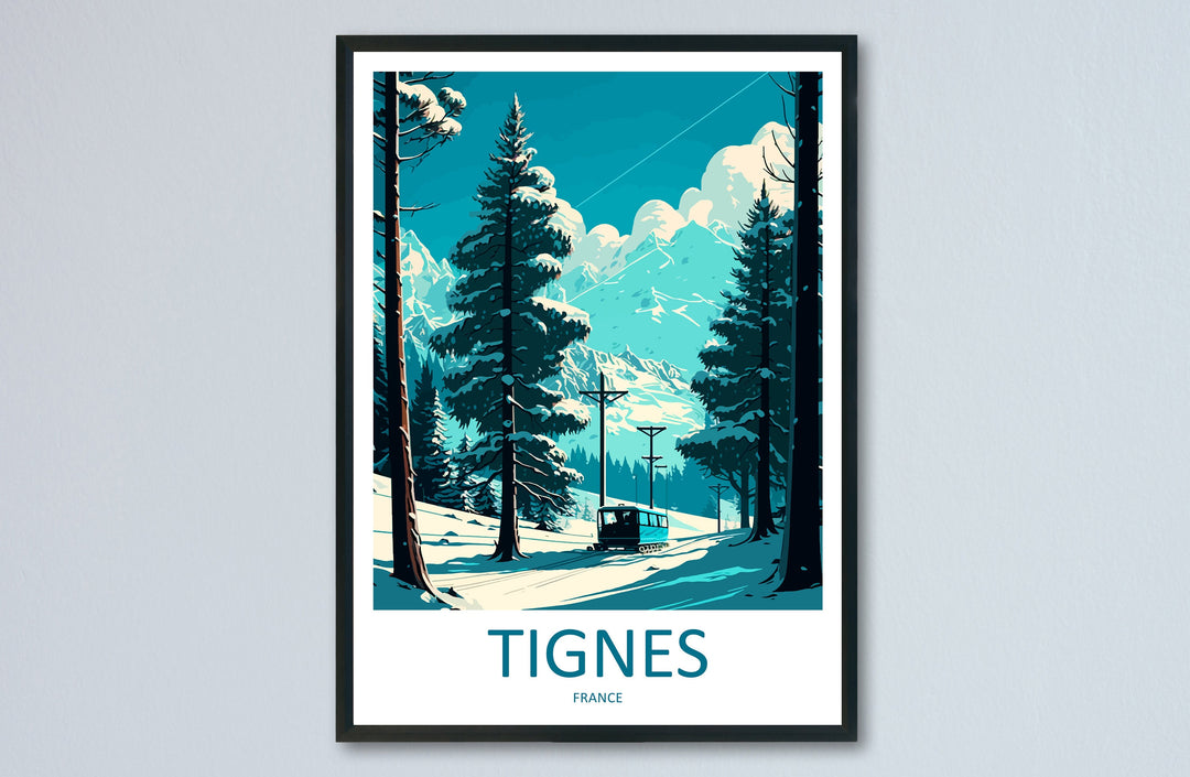 Tignes Travel Print Wall Art Tignes Wall Hanging Home Décor Tignes Gift Art Lovers Ski Art Lover Gift Tignes Print Skiing Tignes Ski Art