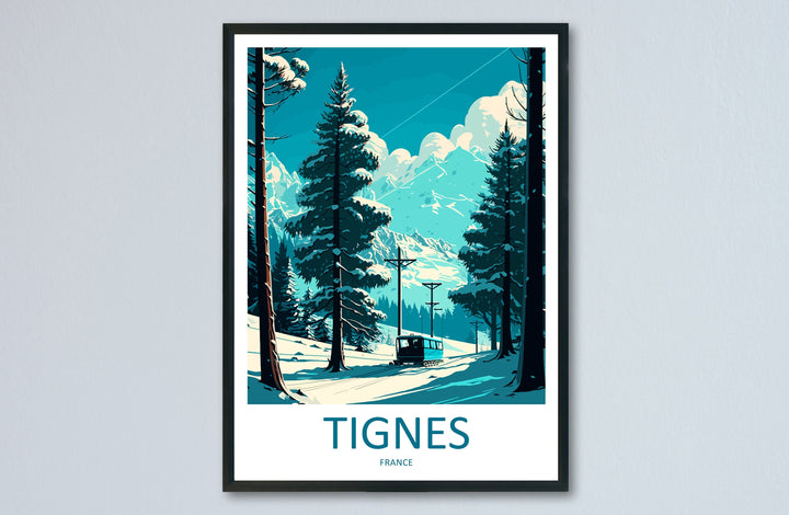 Tignes Travel Print Wall Art Tignes Wall Hanging Home Décor Tignes Gift Art Lovers Ski Art Lover Gift Tignes Print Skiing Tignes Ski Art