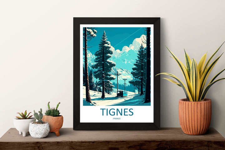 Tignes Travel Print Wall Art Tignes Wall Hanging Home Décor Tignes Gift Art Lovers Ski Art Lover Gift Tignes Print Skiing Tignes Ski Art