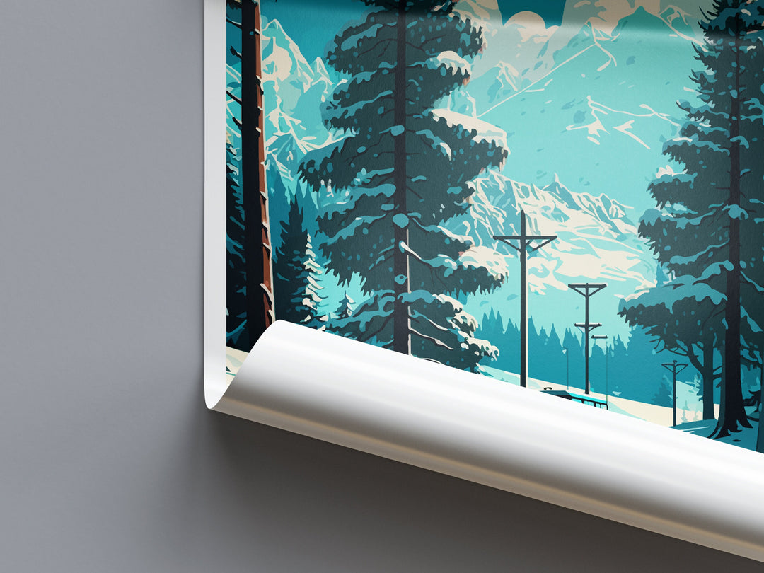 Tignes Travel Print Wall Art Tignes Wall Hanging Home Décor Tignes Gift Art Lovers Ski Art Lover Gift Tignes Print Skiing Tignes Ski Art