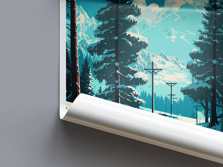 Tignes Travel Print Wall Art Tignes Wall Hanging Home Décor Tignes Gift Art Lovers Ski Art Lover Gift Tignes Print Skiing Tignes Ski Art