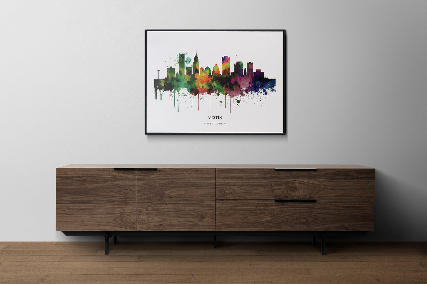 Austin Watercolour Skyline Print Austin Cityscape Austin Home Décor Art Print Wall Art Austin Print Austin Skyline Watercolour Poster Art