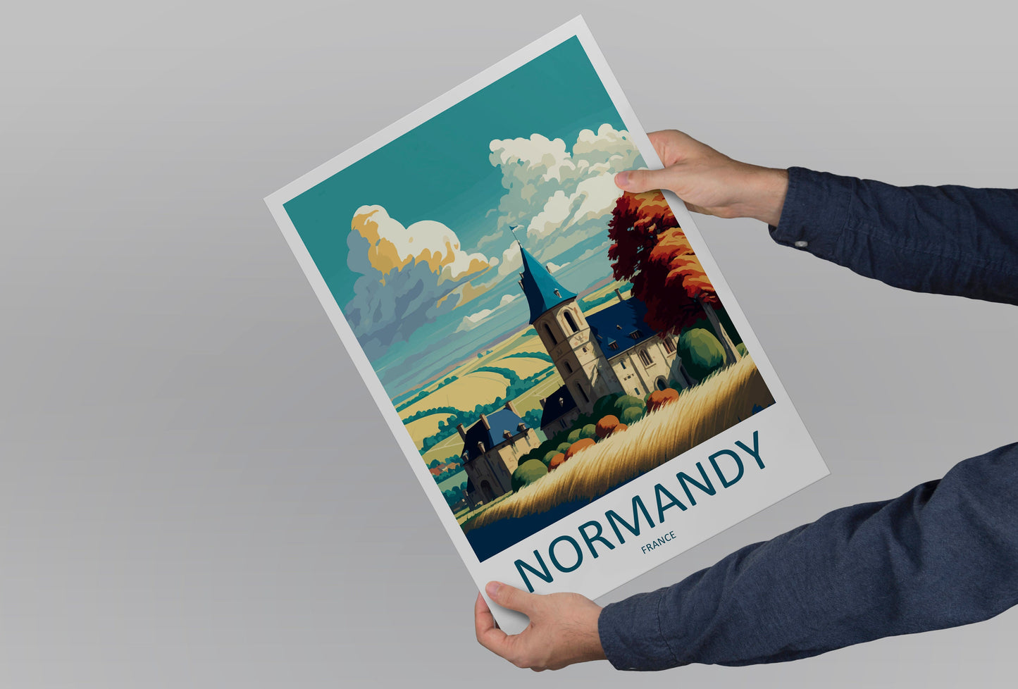 Normandy Travel Print Wall Art Normandy Wall Hanging Home Décor Normandy Gift Art Lovers France Art Lover Gift Normandy Print France Artwork