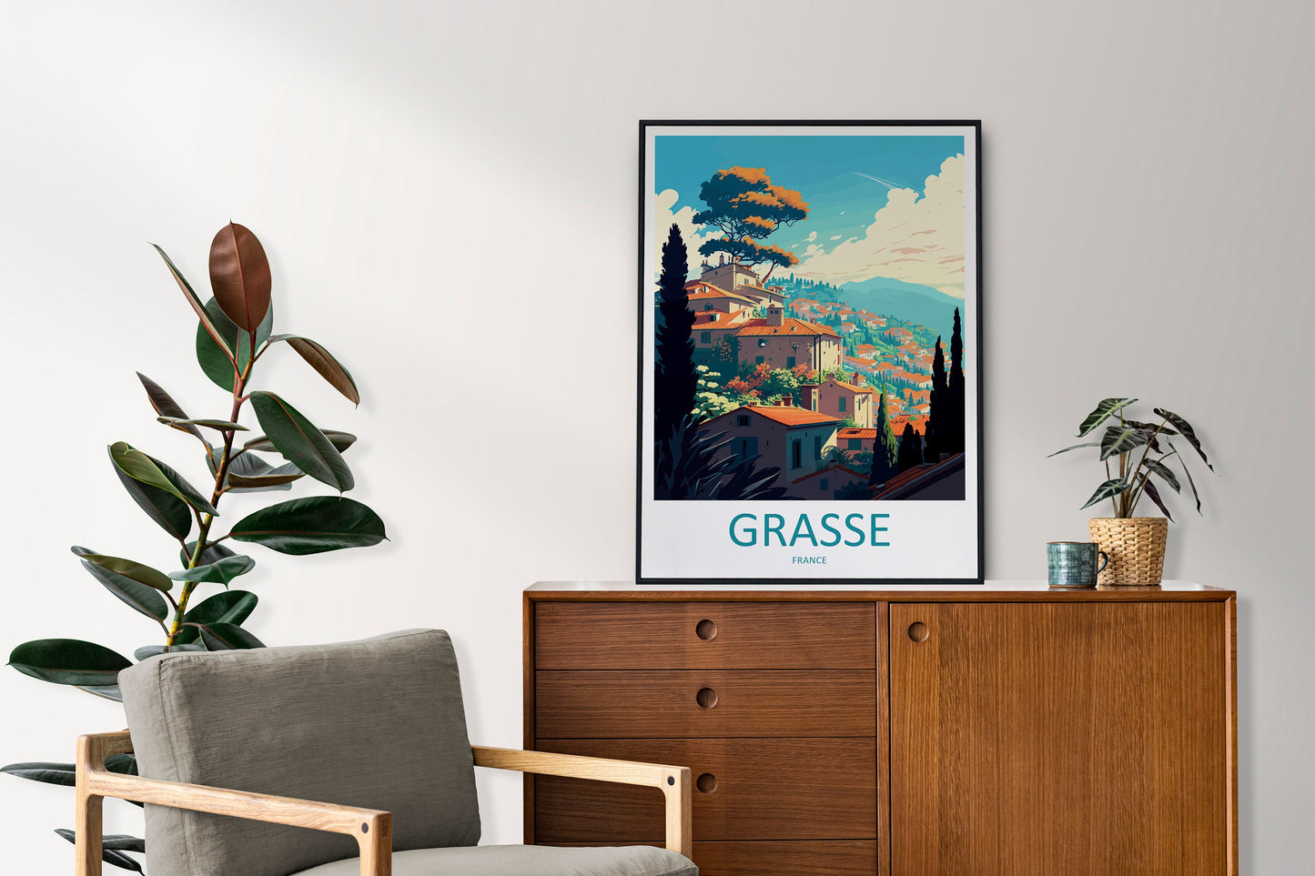 Grasse Travel Print Wall Art Grasse Wall Hanging Home Décor Grasse Gift Art Lovers France Art Lover Gift Grasse Print France Artwork Gift