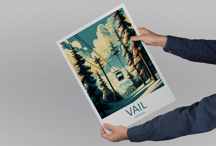 Vail Ski Resort Travel Print Wall Art Vail Ski Resort Wall Hanging Home Décor Vail Gift Art Lovers Ski Art Lover Gift Vail Print Skiing