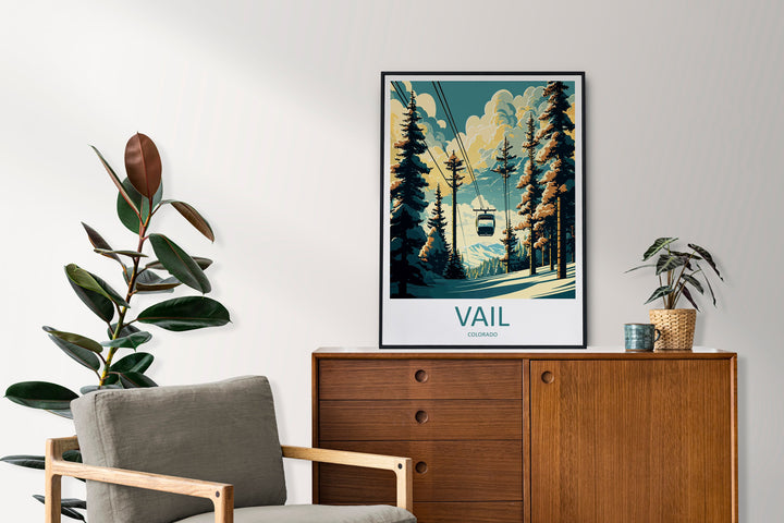 Vail Ski Resort Travel Print Wall Art Vail Ski Resort Wall Hanging Home Décor Vail Gift Art Lovers Ski Art Lover Gift Vail Print Skiing