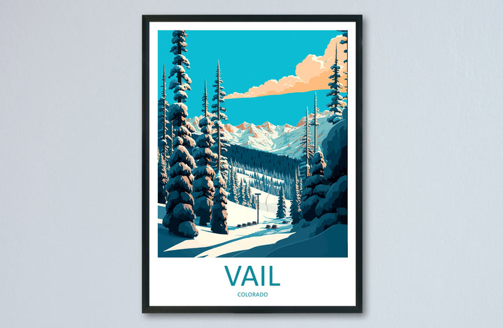Vail Ski Resort Travel Print Wall Art Vail Ski Resort Wall Hanging Home Décor Vail Gift Art Lovers Ski Art Lover Gift Vail Print Skiing