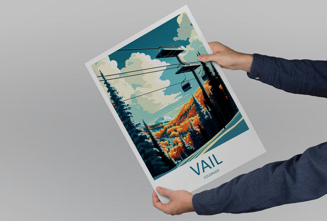 Vail Ski Resort Travel Print Wall Art Vail Ski Resort Wall Hanging Home Décor Vail Gift Art Lovers Ski Art Lover Gift Vail Print Skiing