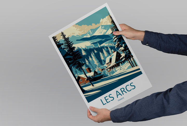 Les Arcs Travel Print Wall Art Les Arcs Wall Hanging Home Décor Les Arcs Gift Art Lovers Ski Art Lover Gift Les Arcs Print Skiing Poster
