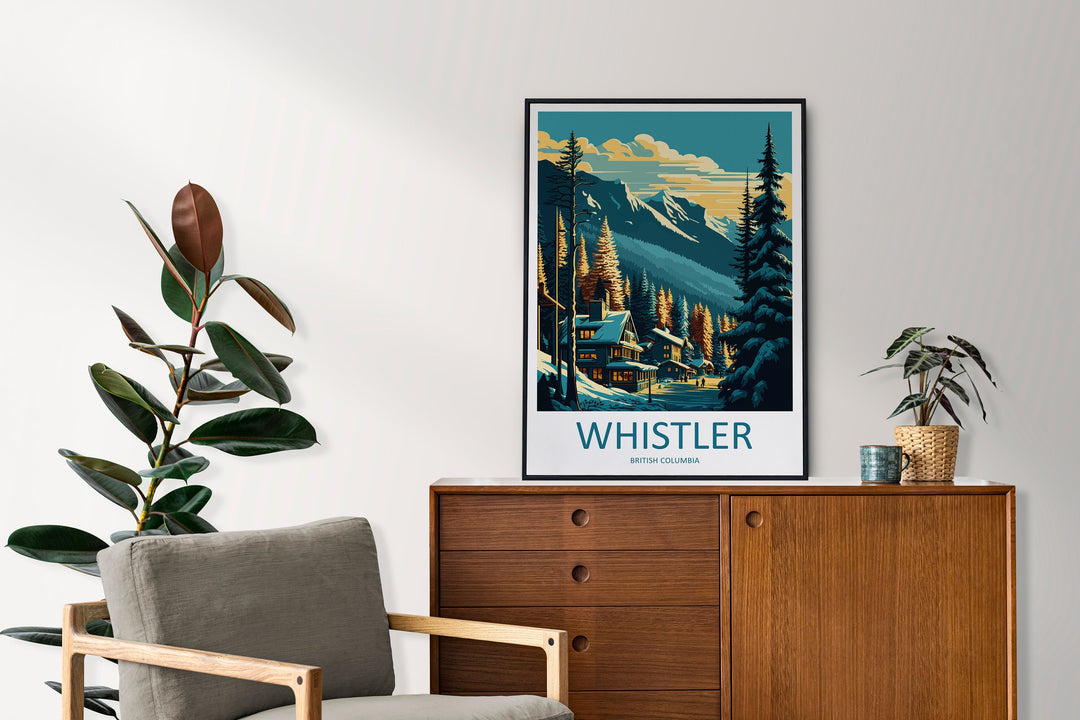 Whistler Travel Print Wall Art Whistler Wall Hanging Home Décor Whistler Gift Art Lovers Ski Art Lover Gift Whistler Print Skiing Whistler