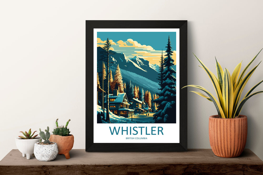Whistler Travel Print Wall Art Whistler Wall Hanging Home Décor Whistler Gift Art Lovers Ski Art Lover Gift Whistler Print Skiing Whistler